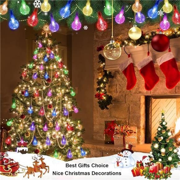 Color Changing Globe String Lights USB Plug, 16.5ft 50 LEDs Crystal Bubble Ball - Picture 2 of 6